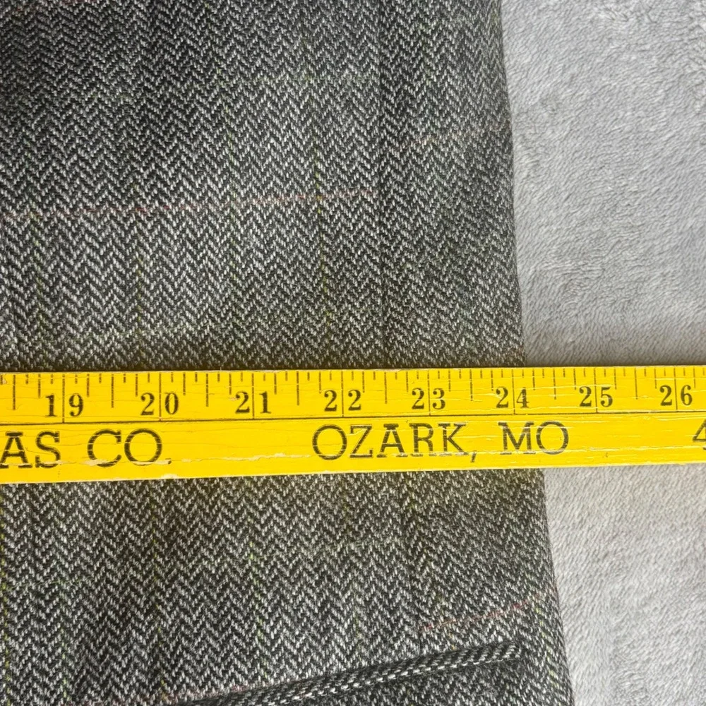 Brooks Brothers Blazer Mens 48L Grey Herringbone Wool Windowpane Sport‎ Coat USA